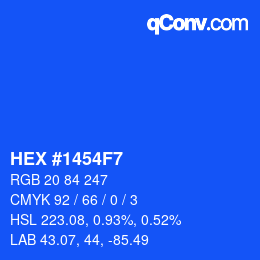 Color code: HEX #1454F7 | qconv.com