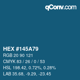 Color code: HEX #145A79 | qconv.com