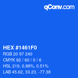 カラーコード: HEX #1461F0 | qconv.com