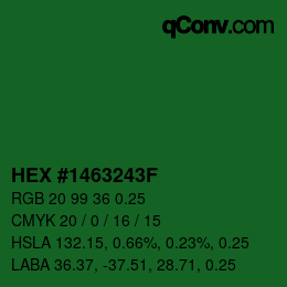 Farbcode: HEX #1463243F | qconv.com