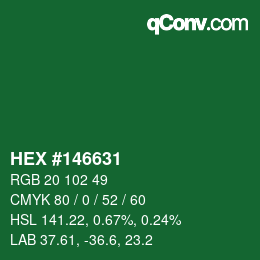Color code: HEX #146631 | qconv.com