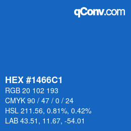 カラーコード: HEX #1466C1 | qconv.com
