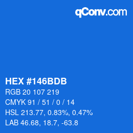 カラーコード: HEX #146BDB | qconv.com