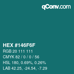 Color code: HEX #146F6F | qconv.com