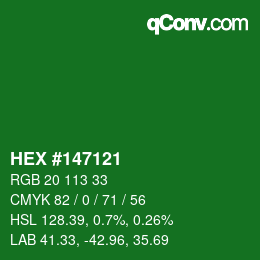 Color code: HEX #147121 | qconv.com