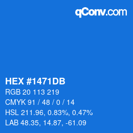 カラーコード: HEX #1471DB | qconv.com