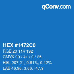 カラーコード: HEX #1472C0 | qconv.com