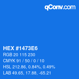 Color code: HEX #1473E6 | qconv.com