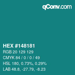 Color code: HEX #148181 | qconv.com