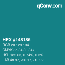 Color code: HEX #148186 | qconv.com