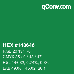 Color code: HEX #148646 | qconv.com