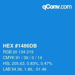 カラーコード: HEX #1486DB | qconv.com