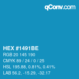 Color code: HEX #1491BE | qconv.com