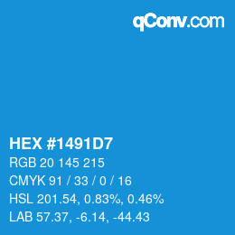 Color code: HEX #1491D7 | qconv.com
