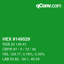 カラーコード: HEX #149529 | qconv.com