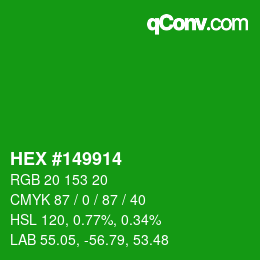 Color code: HEX #149914 | qconv.com