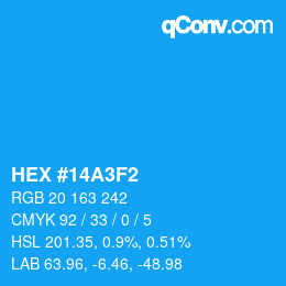 Color code: HEX #14A3F2 | qconv.com