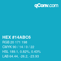 Color code: HEX #14ABC6 | qconv.com