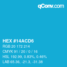 Color code: HEX #14ACD6 | qconv.com