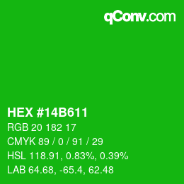 Color code: HEX #14B611 | qconv.com