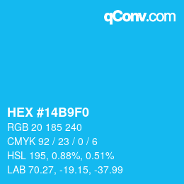 Color code: HEX #14B9F0 | qconv.com