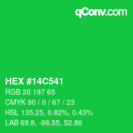 Color code: HEX #14C541 | qconv.com
