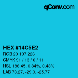 Color code: HEX #14C5E2 | qconv.com