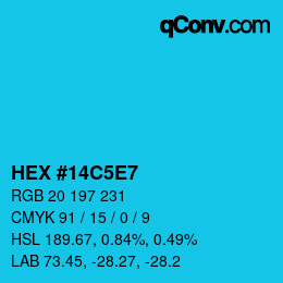 Color code: HEX #14C5E7 | qconv.com