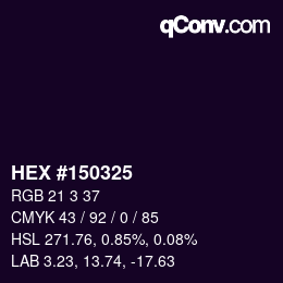 Color code: HEX #150325 | qconv.com