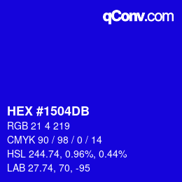 カラーコード: HEX #1504DB | qconv.com