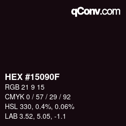 Farbcode: HEX #15090F | qconv.com