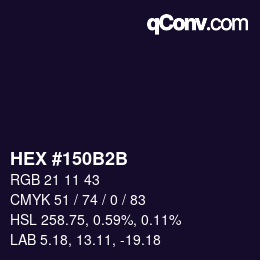 Color code: HEX #150B2B | qconv.com
