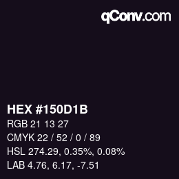 Color code: HEX #150D1B | qconv.com