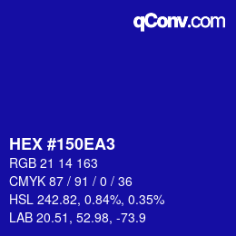 Color code: HEX #150EA3 | qconv.com