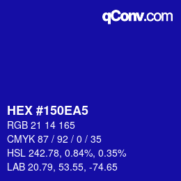 Color code: HEX #150EA5 | qconv.com