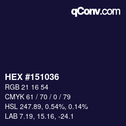 カラーコード: HEX #151036 | qconv.com
