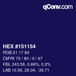 カラーコード: HEX #151154 | qconv.com