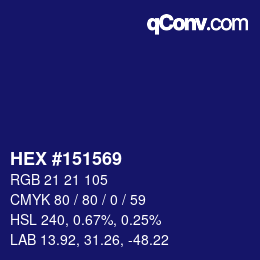 カラーコード: HEX #151569 | qconv.com