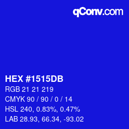Color code: HEX #1515DB | qconv.com