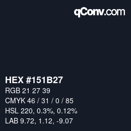 颜色代码: HEX #151B27 | qconv.com