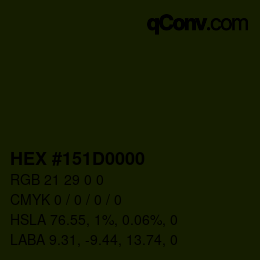 Color code: HEX #151D0000 | qconv.com