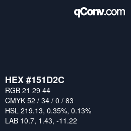 Color code: HEX #151D2C | qconv.com