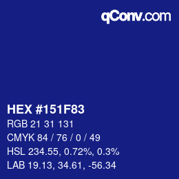 Color code: HEX #151F83 | qconv.com