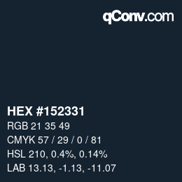 カラーコード: HEX #152331 | qconv.com