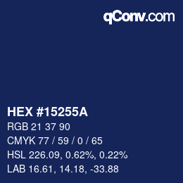 Color code: HEX #15255A | qconv.com