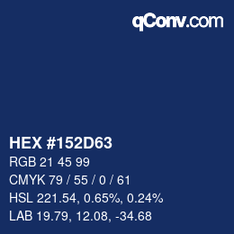 Código de color: HEX #152D63 | qconv.com