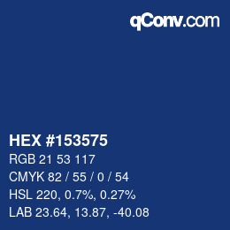 Código de color: HEX #153575 | qconv.com