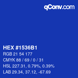 Color code: HEX #1536B1 | qconv.com