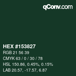 Color code: HEX #153827 | qconv.com