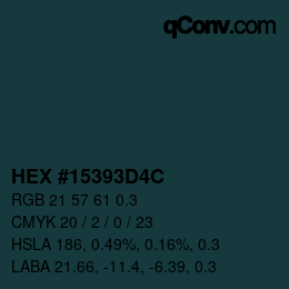 Color code: HEX #15393D4C | qconv.com